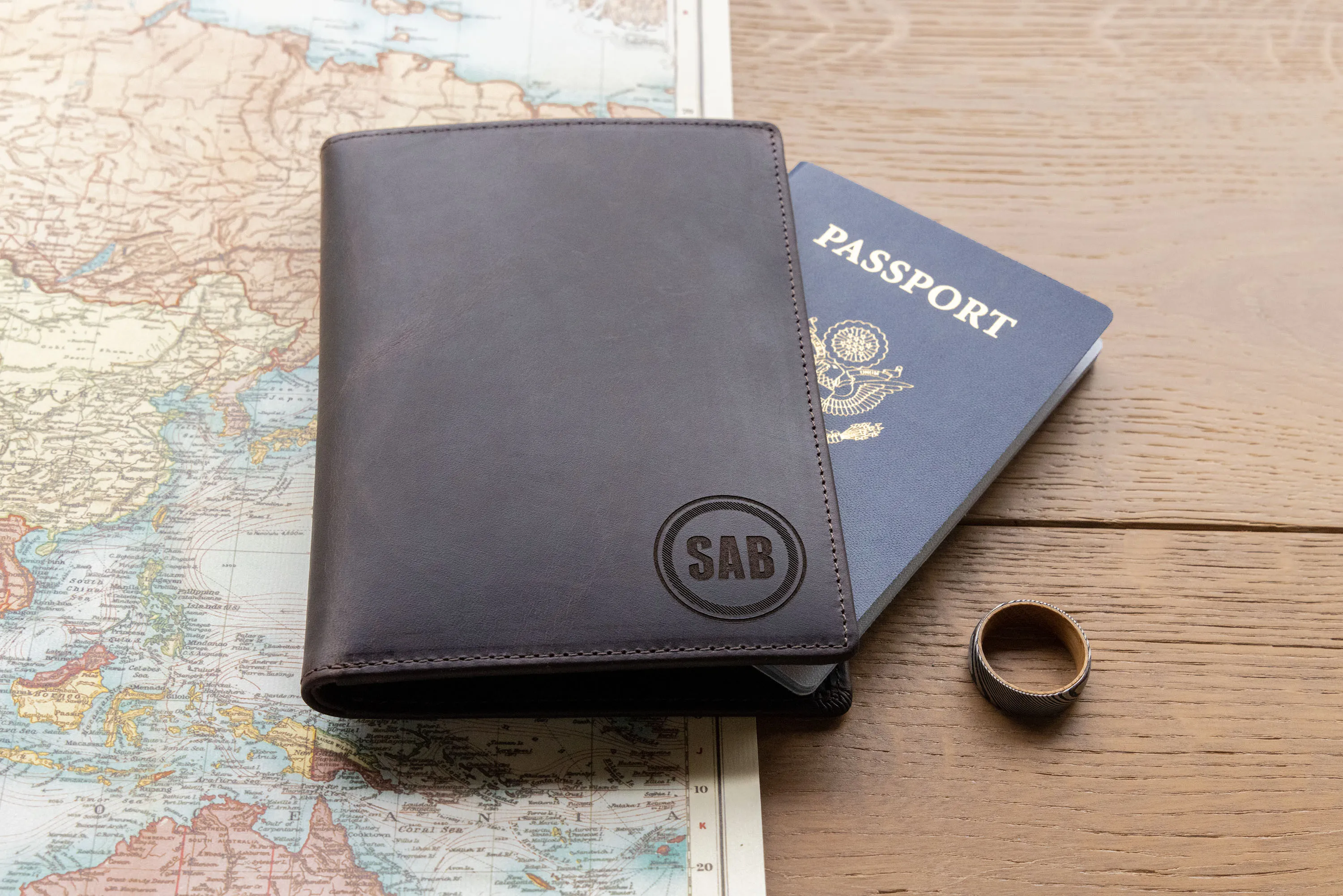 Brown Leather Passport Holder