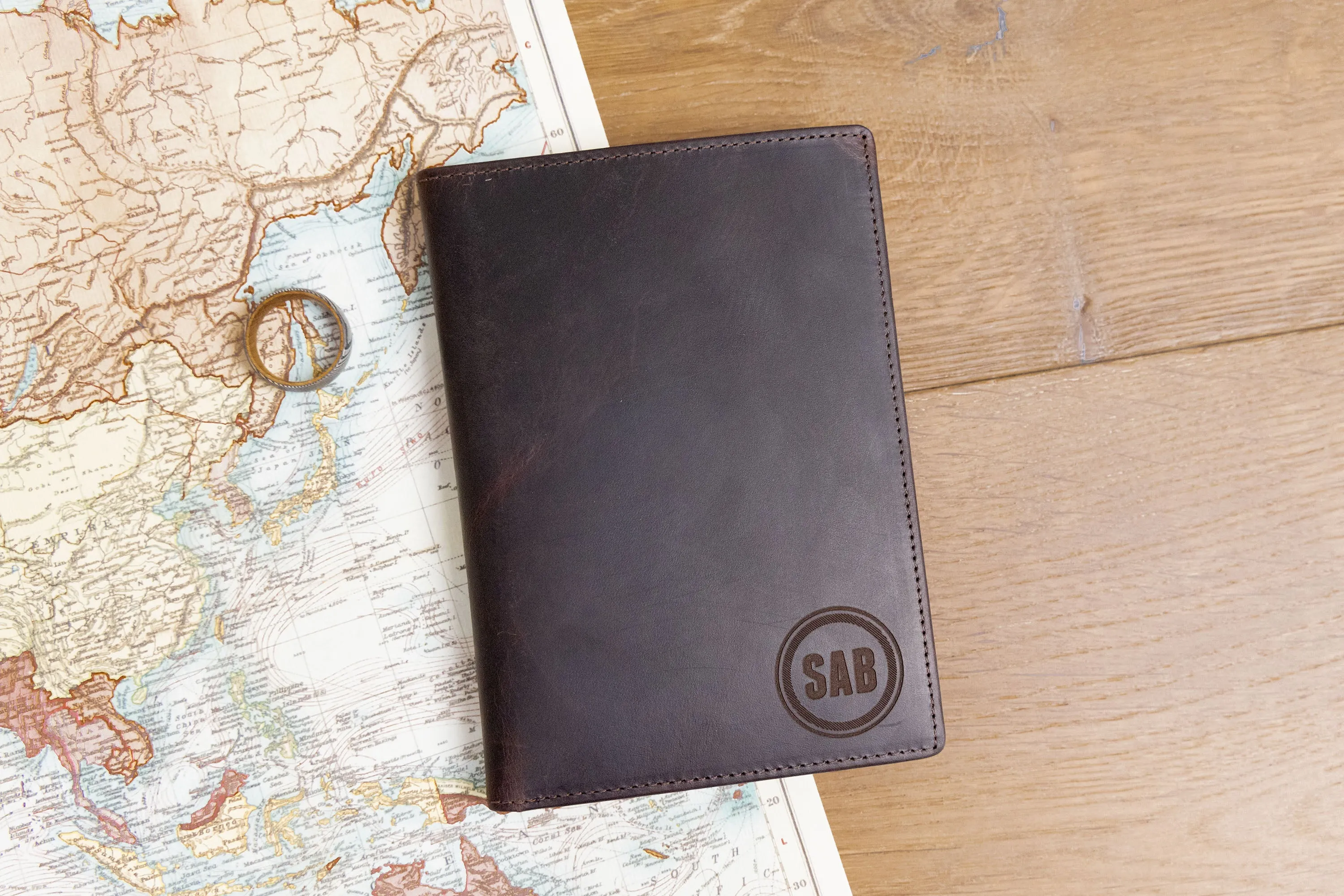 Brown Leather Passport Holder