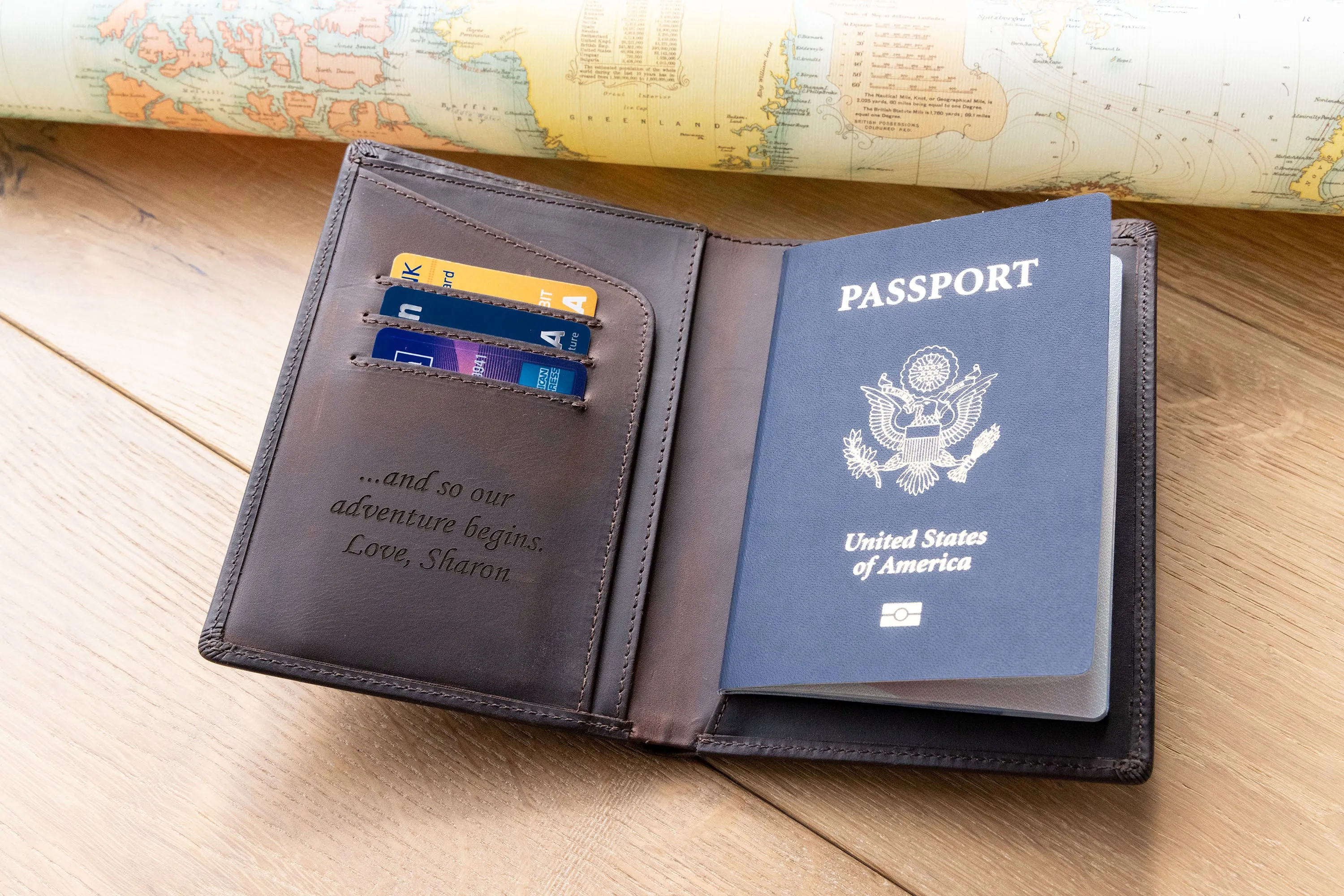 Brown Leather Passport Holder