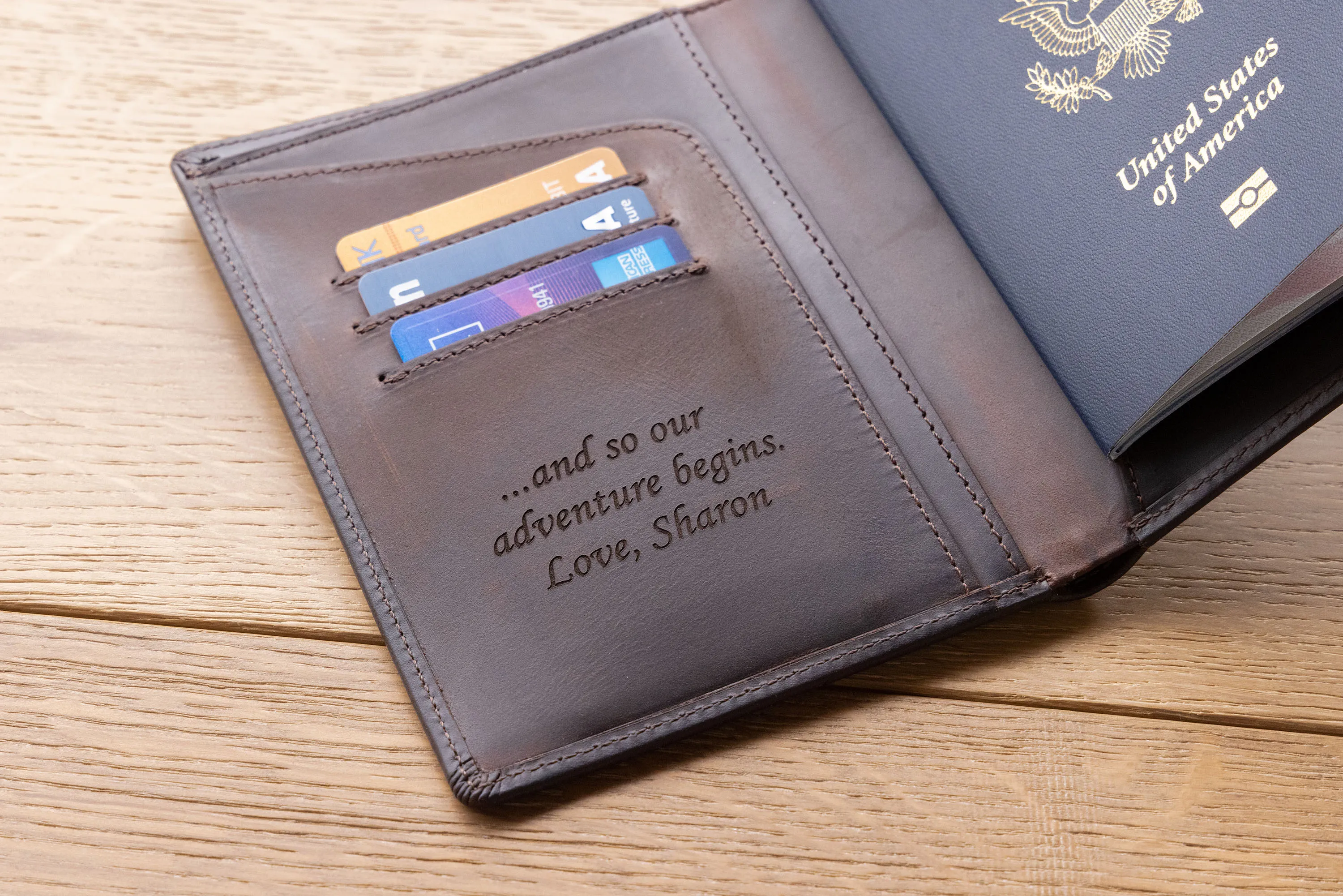 Brown Leather Passport Holder