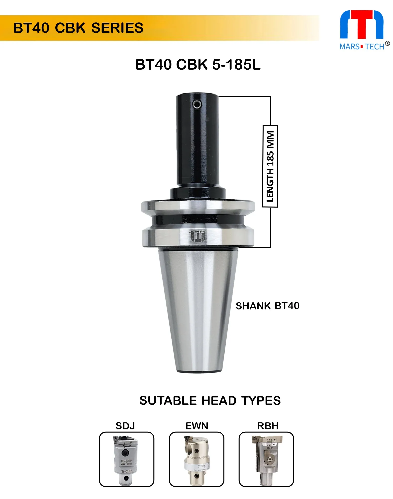 BT40 CBK 5- 95/125/155/185 Long pack of 1