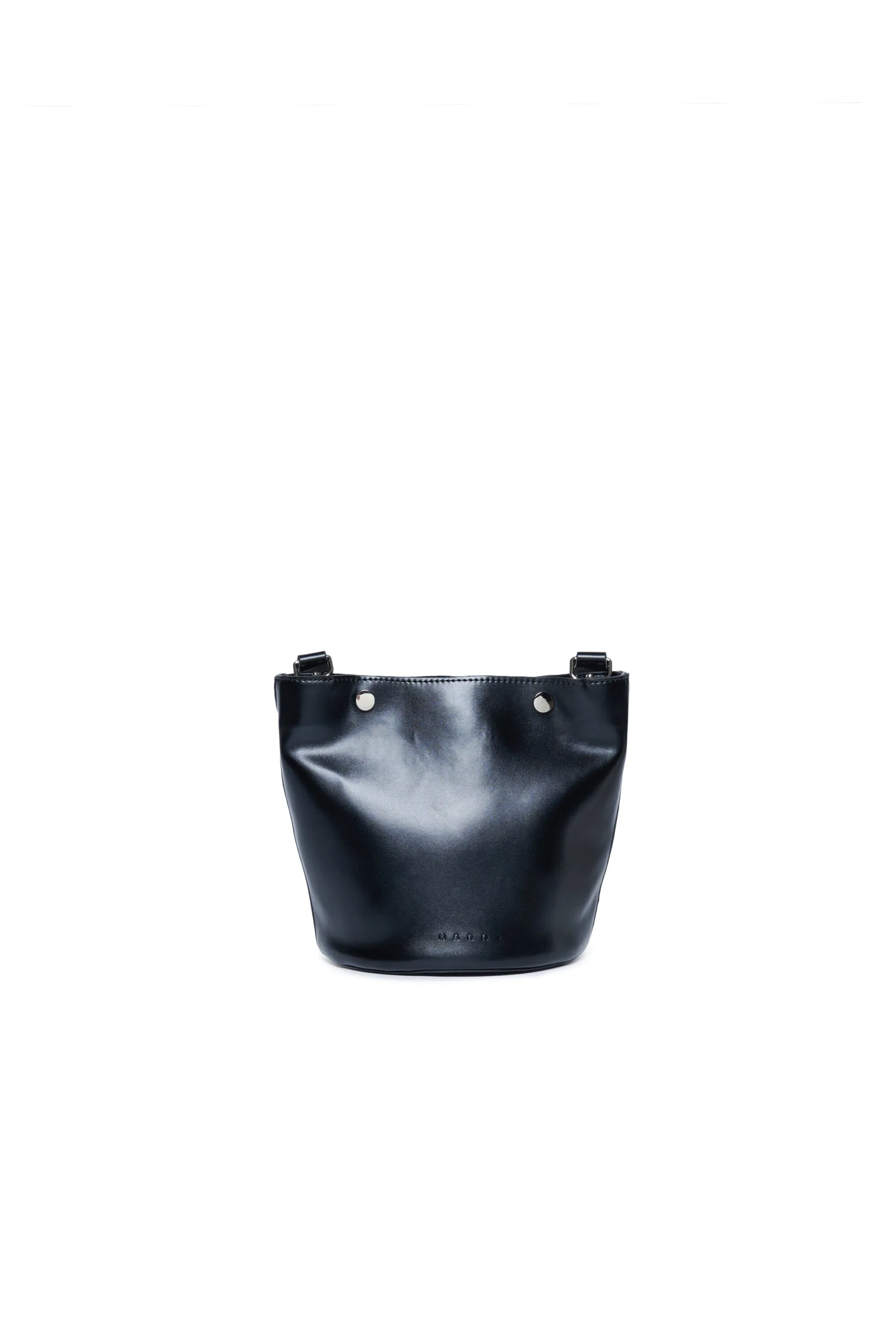 Bucket bag in two-tone fake leather
