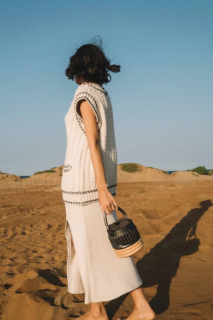 BUCKET BAG -  Silver Tan