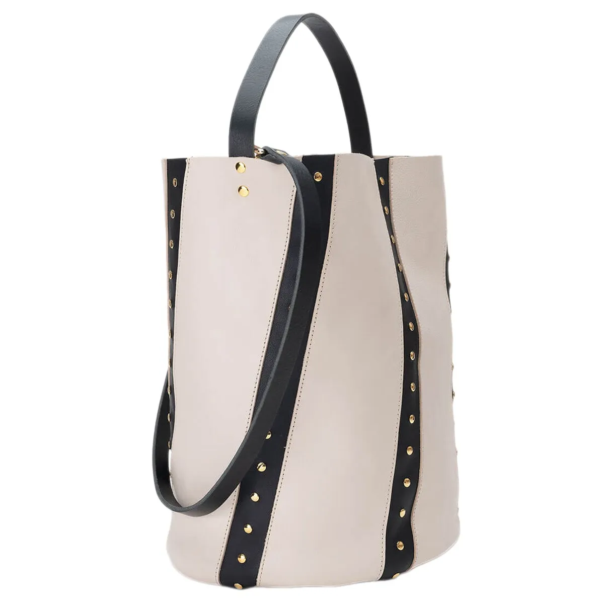 Bucket Twisted Remaches Bone Y Negro
