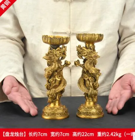 Buddhist statues and Bodhis Is A Copper Statue Pure copper Candlestick
