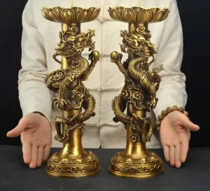 Buddhist statues and Bodhis Is A Copper Statue Pure copper Candlestick