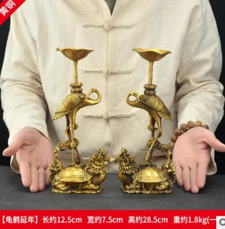 Buddhist statues and Bodhis Is A Copper Statue Pure copper Candlestick