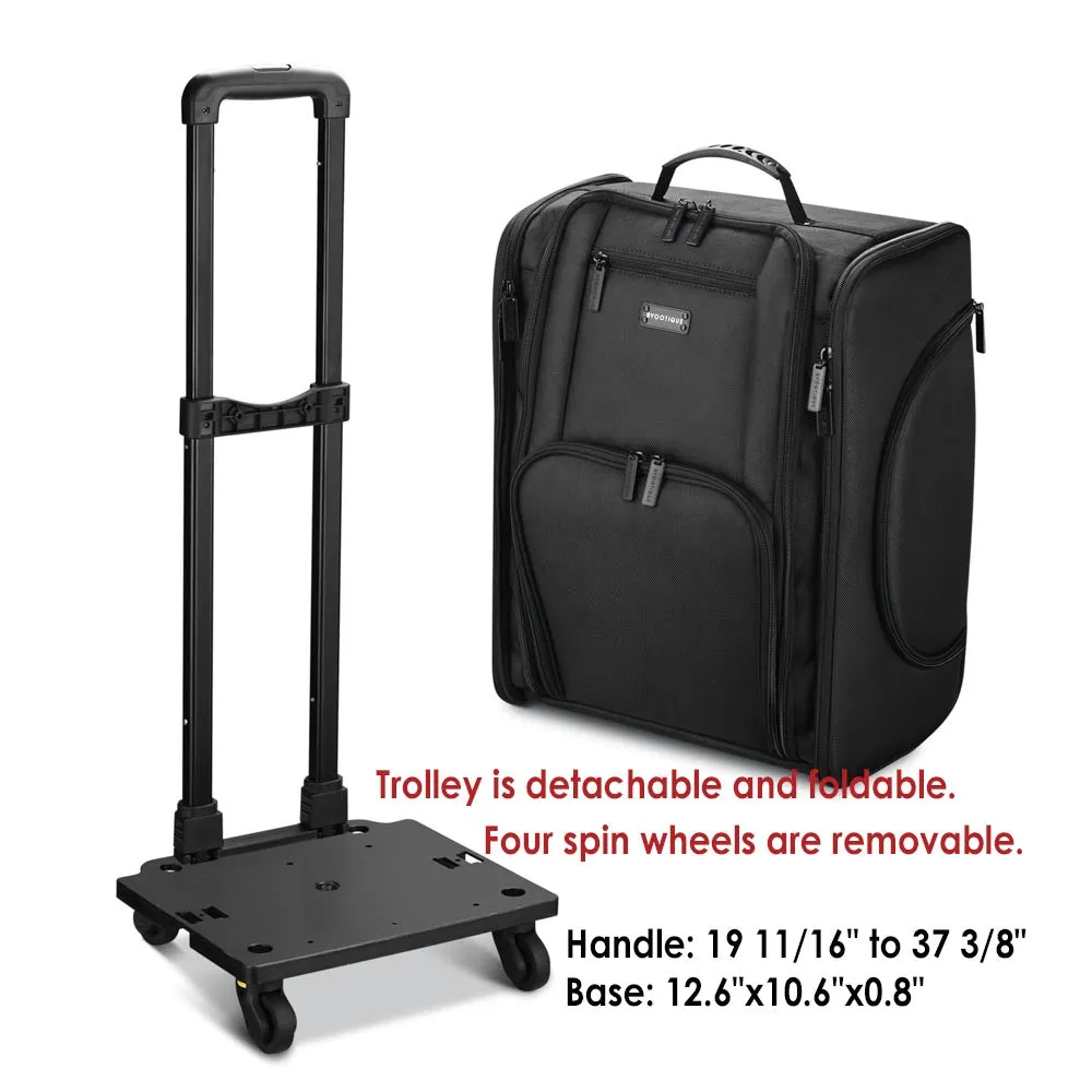 Byootique FuHold Foldable Rolling Makeup Case with Pockets Detach Trolley