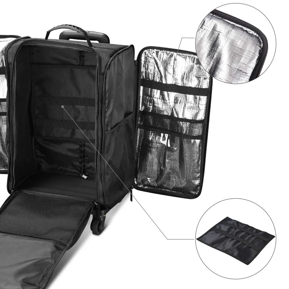 Byootique FuHold Foldable Rolling Makeup Case with Pockets Detach Trolley