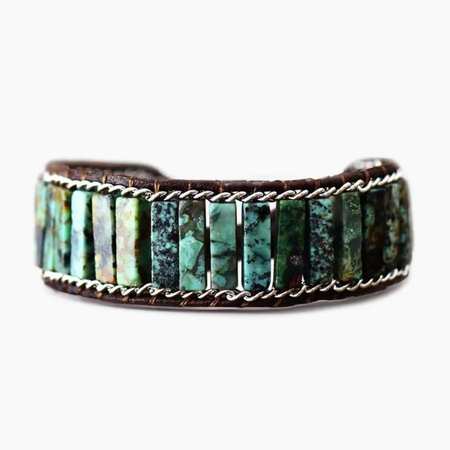Cape Diablo - Beaded Cuff Bracelet, Oceanic Turquoise