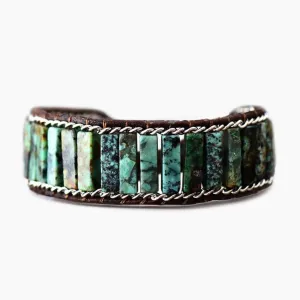 Cape Diablo - Beaded Cuff Bracelet, Oceanic Turquoise