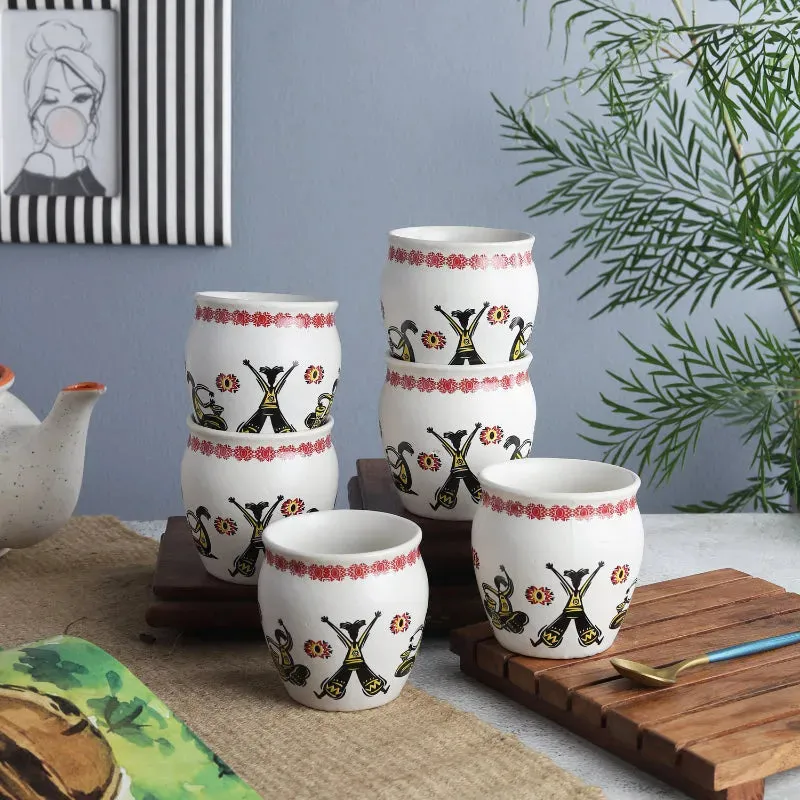 Ceramic Tribal Kullads | Set of 6