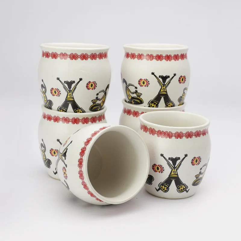 Ceramic Tribal Kullads | Set of 6