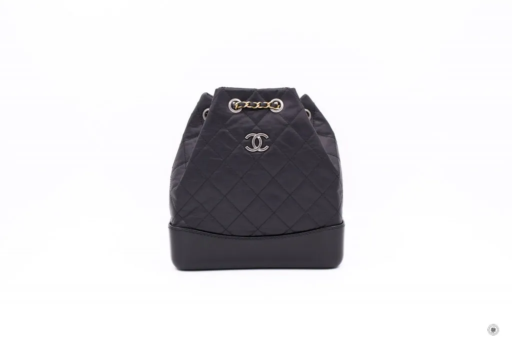 Chanel A94485 Y61477 Gabrielle Small Backpack Black Calfskin Small Shoulder Bags