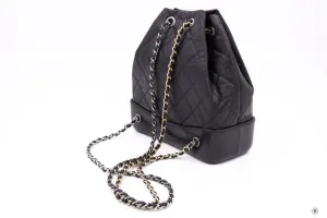 Chanel A94485 Y61477 Gabrielle Small Backpack Black Calfskin Small Shoulder Bags
