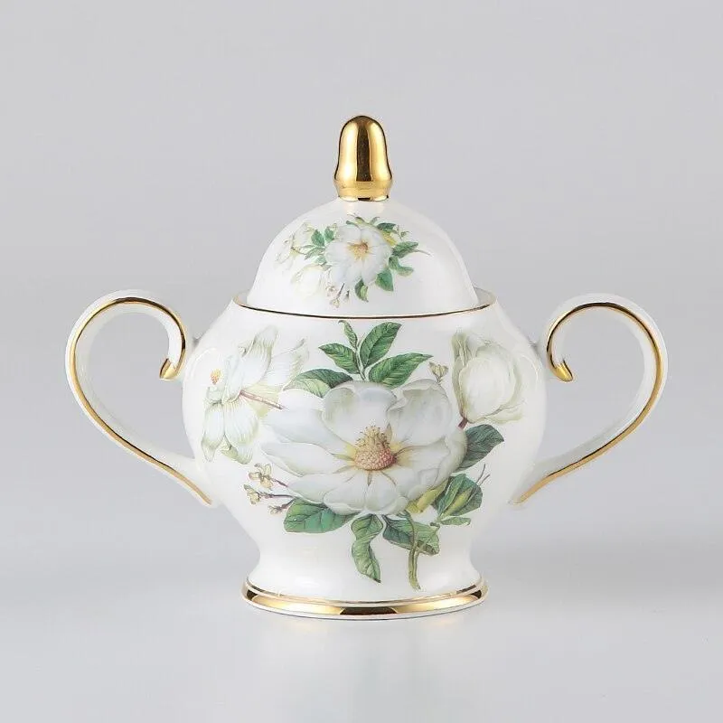 Charming Golden Chrysanthemum Bone China Tea Set: Elegant English Craftsmanship