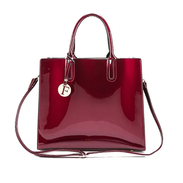Christmas Gift Brand 3 Sets Women Handbags High Quality Patent Leather Female Messenger Bag Luxury Tote Ladies Shoulder Crossbody Bag Clutch