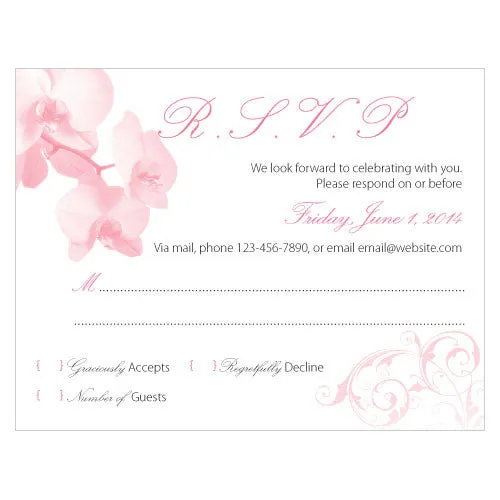 Classic Orchid RSVP Pastel Pink