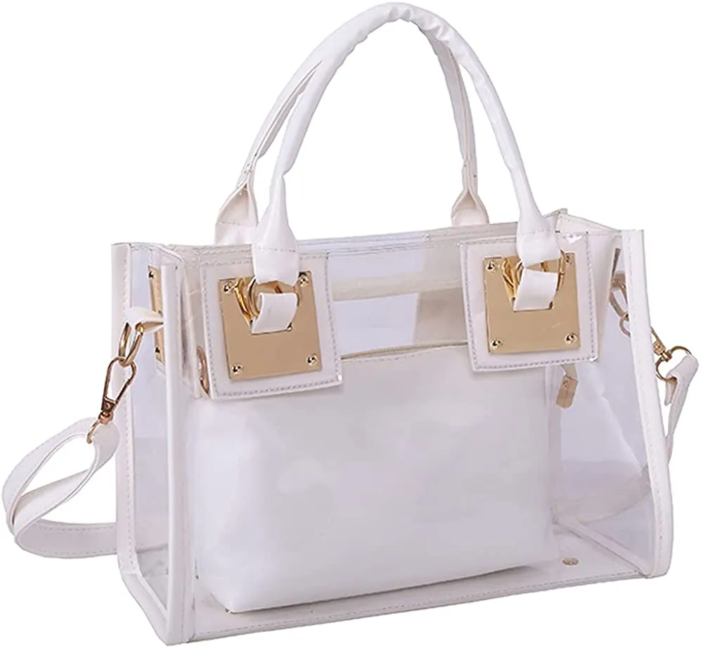 Clear Black Jelly Tote Beach Crossbody Transparent Handbag