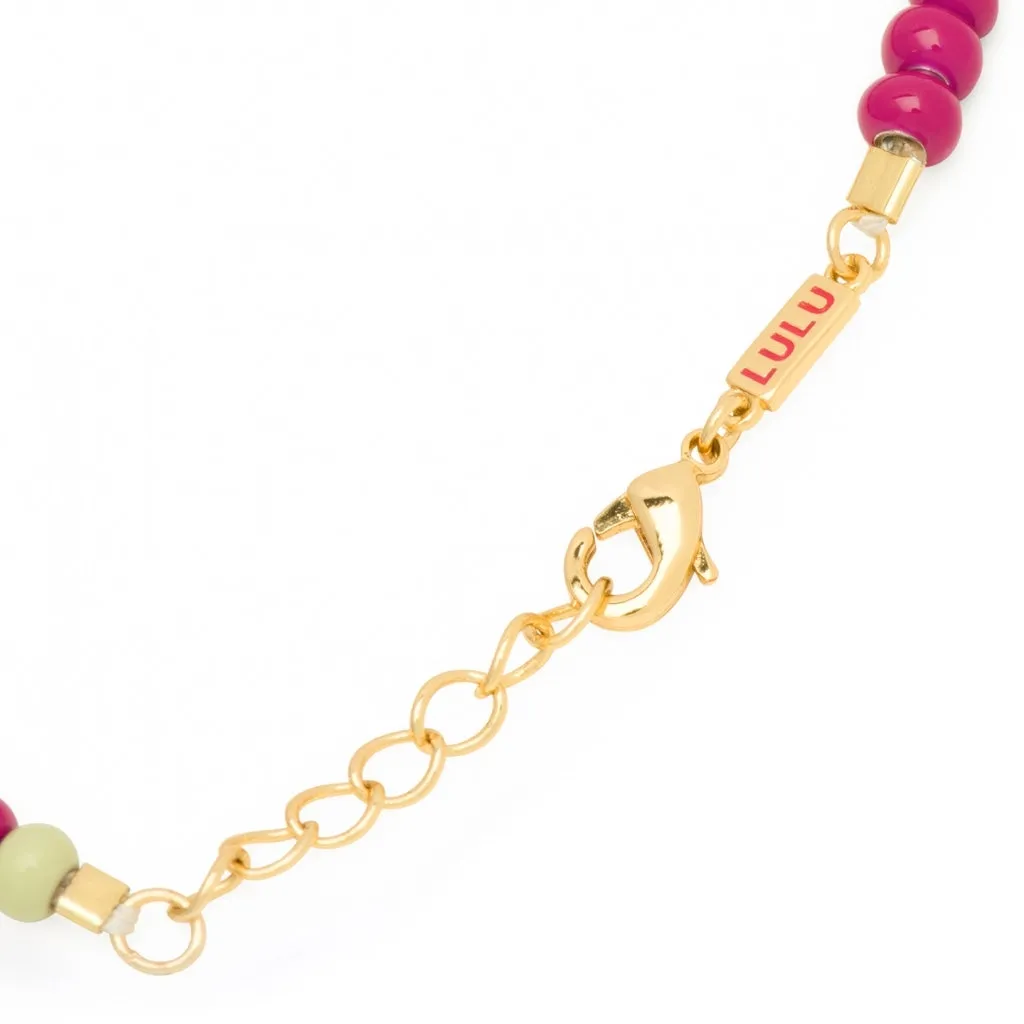 Color Ball Bracelet - Plum/Silk Light Green