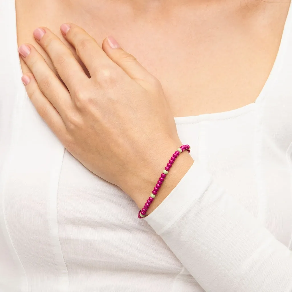 Color Ball Bracelet - Plum/Silk Light Green