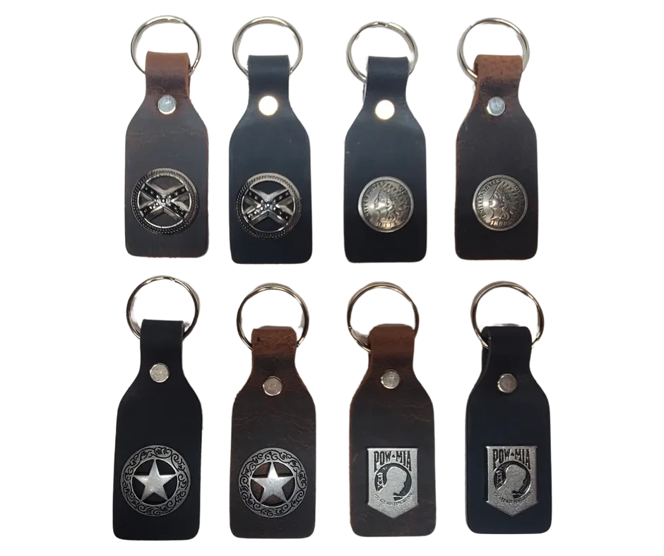 Concho Leather Key Fob