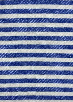 COTTON POLY FRENCH TERRY STRIPED NON-STRETCHED KNIT<br><h6>6-LH.GREY/ROYAL<br>FT338-STRP1/2</h6>