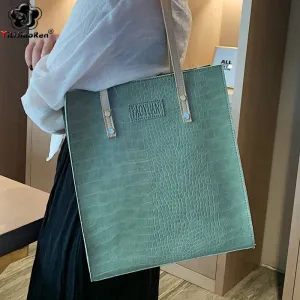 Crocodile Pattern Tote Handbag