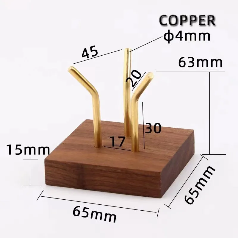 Crystal holder -Black walnut base with copper stand