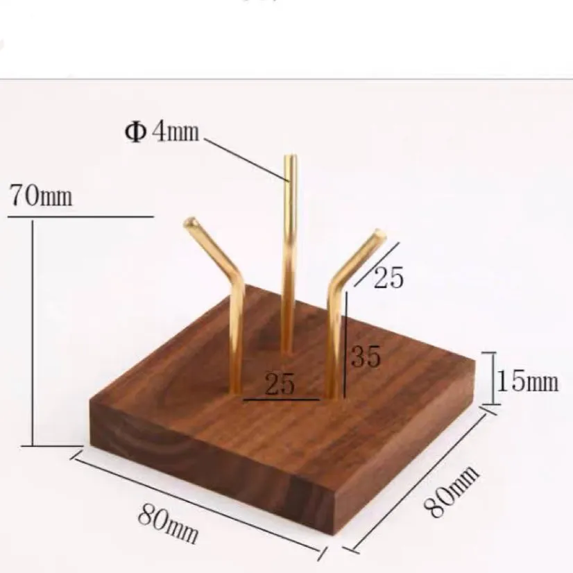 Crystal holder -Black walnut base with copper stand