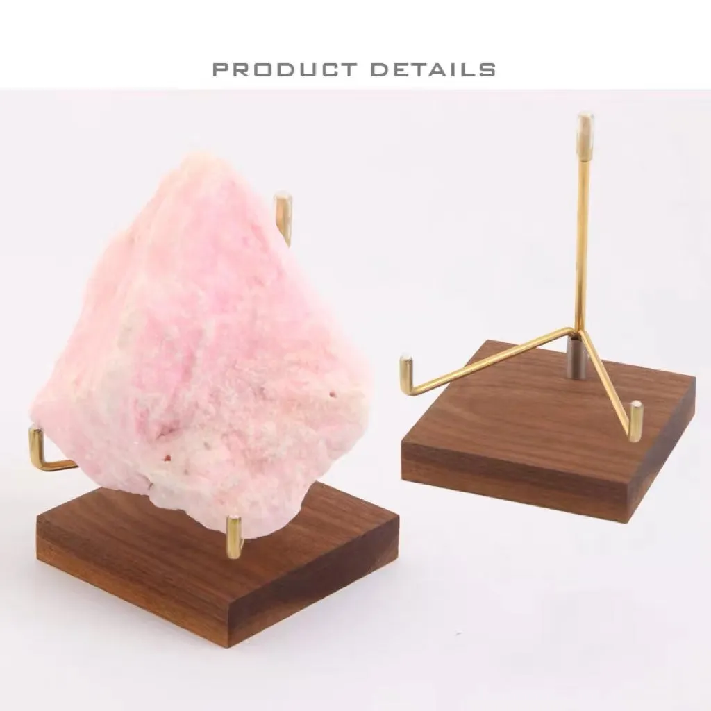 Crystal holder -Black walnut base with copper stand