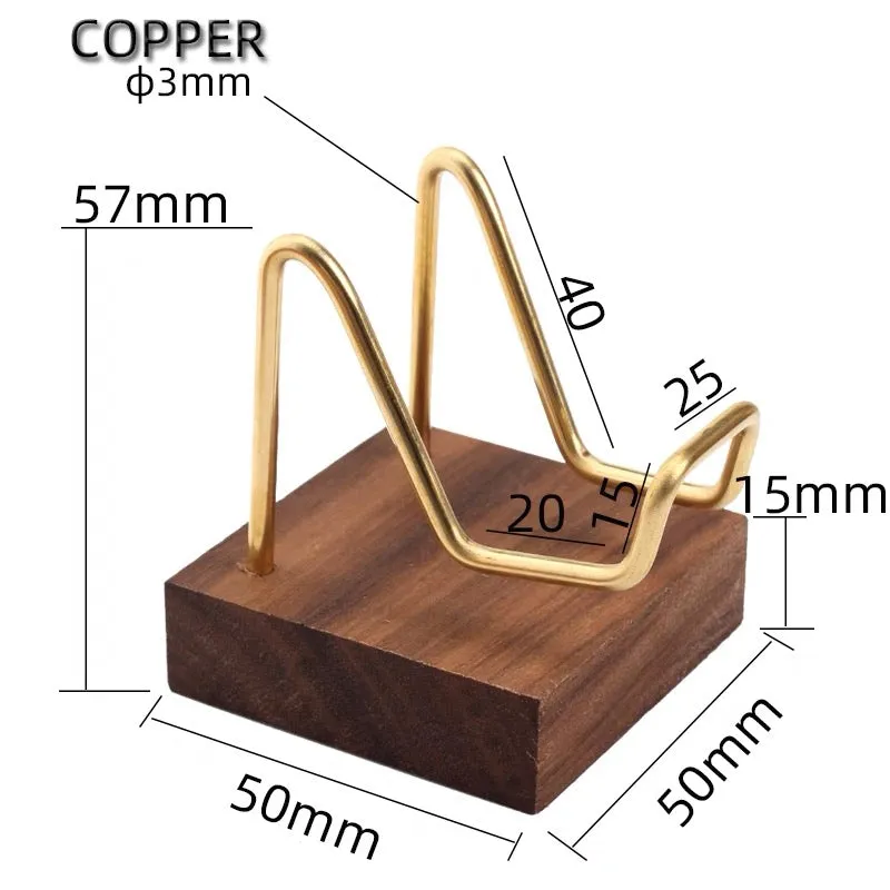 Crystal holder -Black walnut base with copper stand