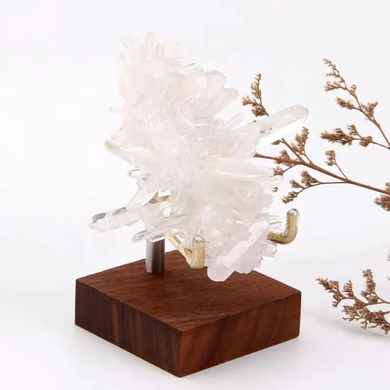 Crystal holder -Black walnut base with copper stand