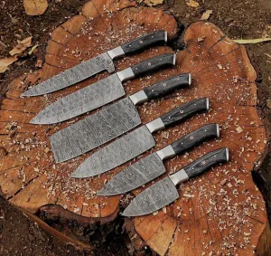Custom Handmade Damascus Steel Knife Set - Quality Craftsmanship