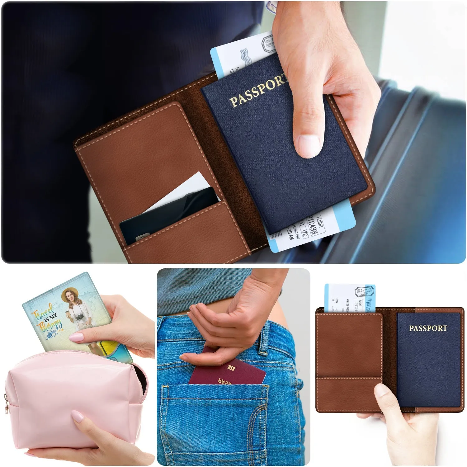 Custom Photo Just A Girl Boy Who Loves Traveling - Birthday Gift For Him, Her, Vacation Lovers - Personalized Passport Cover, Passport Holder