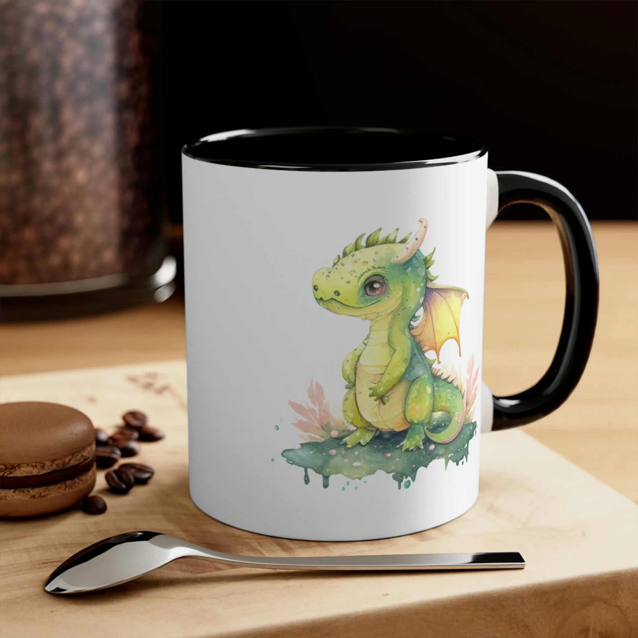 Cute Watercolor Dragon 07 - Accent Coffee Mug, 11oz