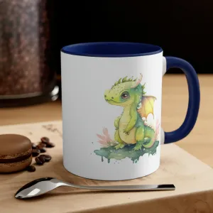 Cute Watercolor Dragon 07 - Accent Coffee Mug, 11oz