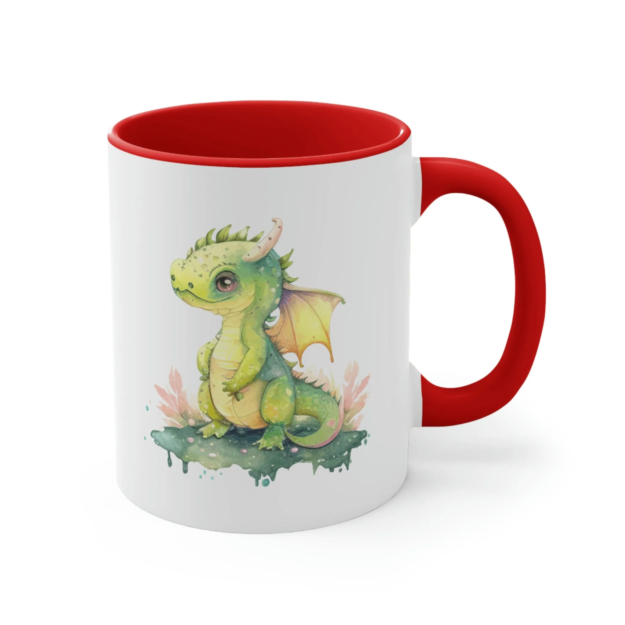 Cute Watercolor Dragon 07 - Accent Coffee Mug, 11oz