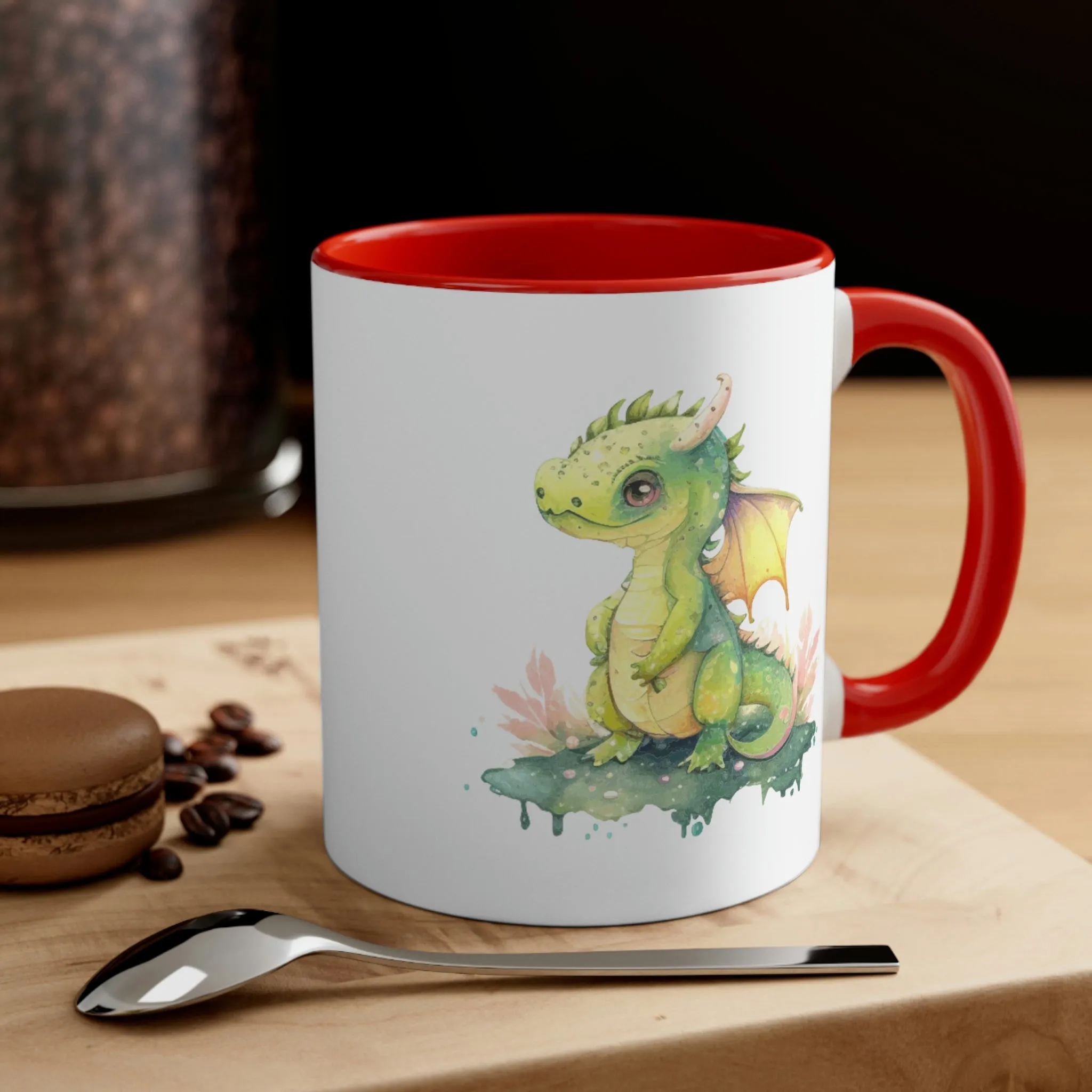 Cute Watercolor Dragon 07 - Accent Coffee Mug, 11oz