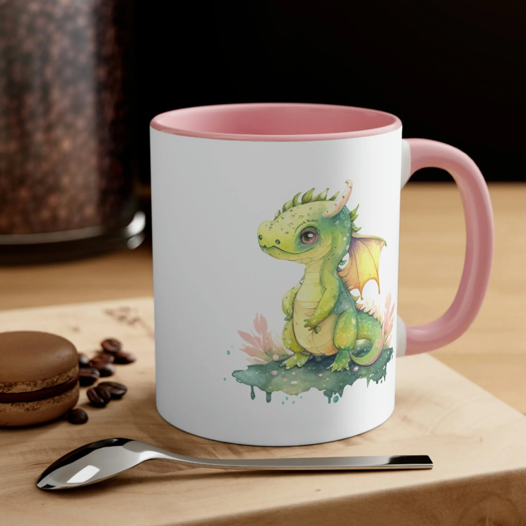 Cute Watercolor Dragon 07 - Accent Coffee Mug, 11oz