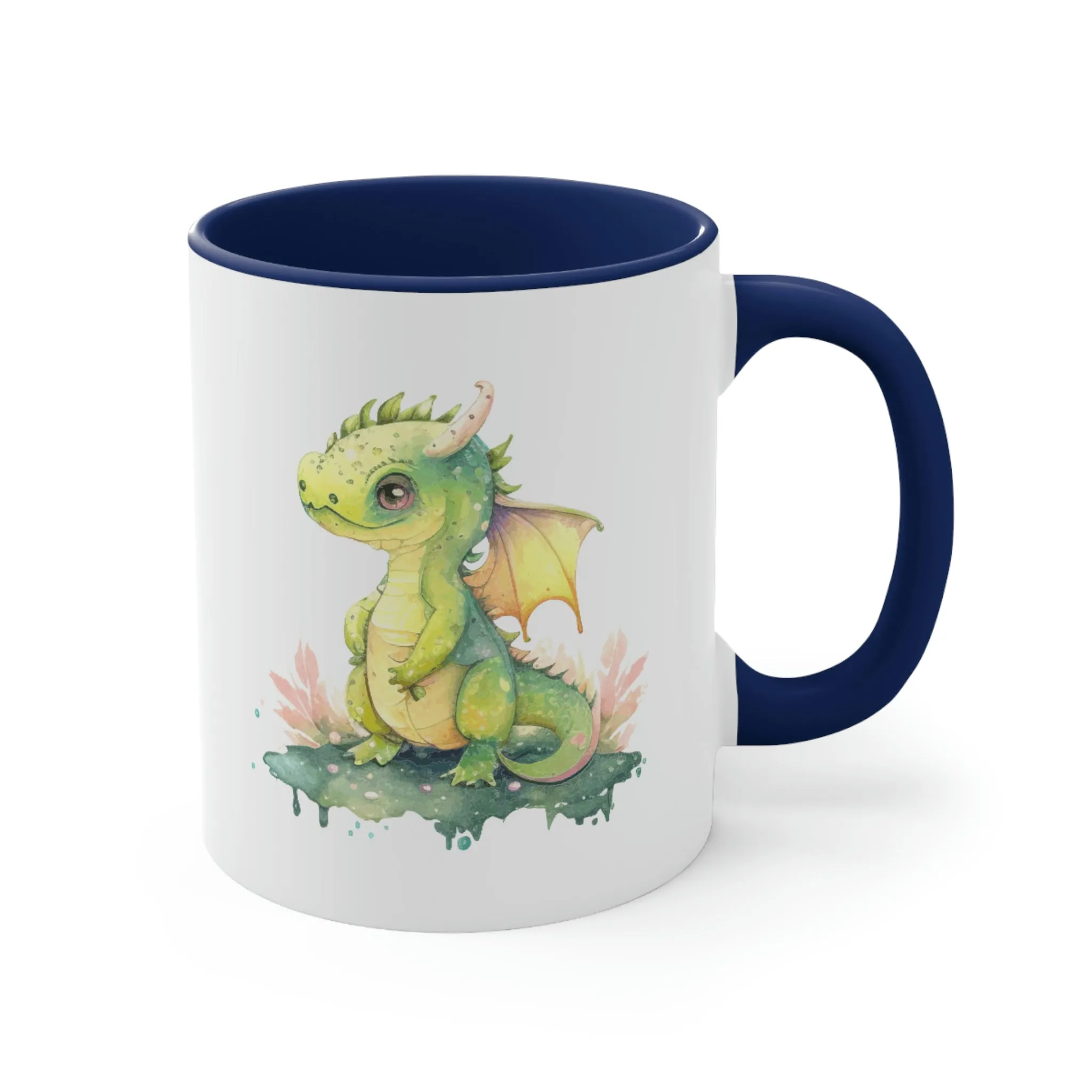 Cute Watercolor Dragon 07 - Accent Coffee Mug, 11oz