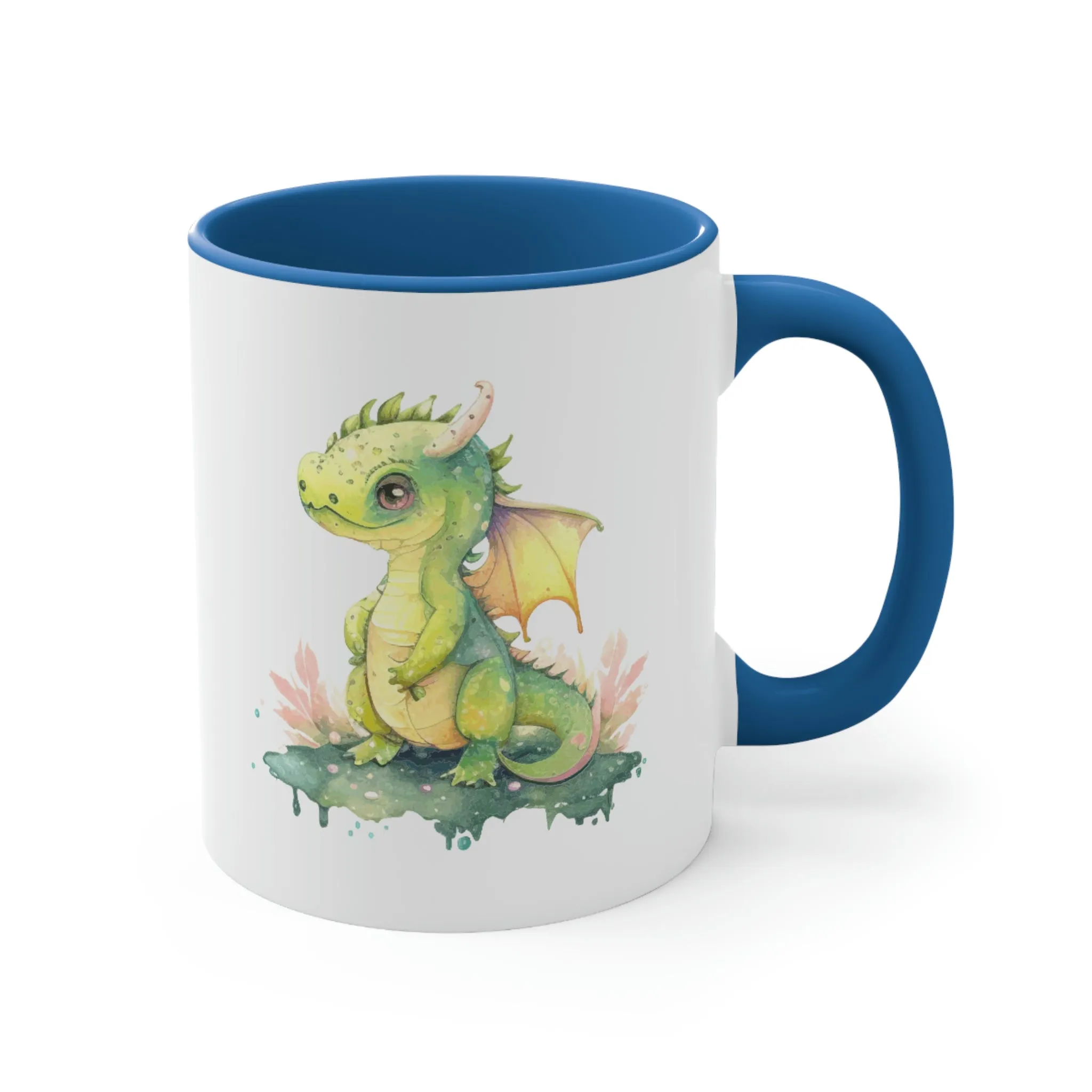 Cute Watercolor Dragon 07 - Accent Coffee Mug, 11oz