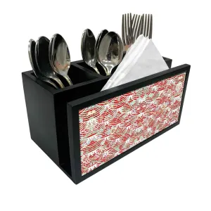 Cutlery Tissue Holder Napkin Stand -  Floral Waves