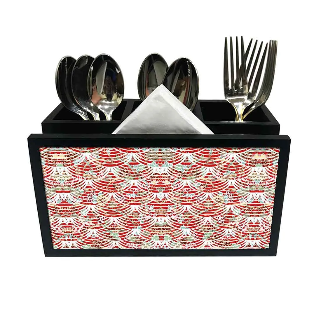 Cutlery Tissue Holder Napkin Stand -  Floral Waves