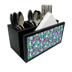 Cutlery Tissue Holder Napkin Stand -  Monstera Tropical Leaf