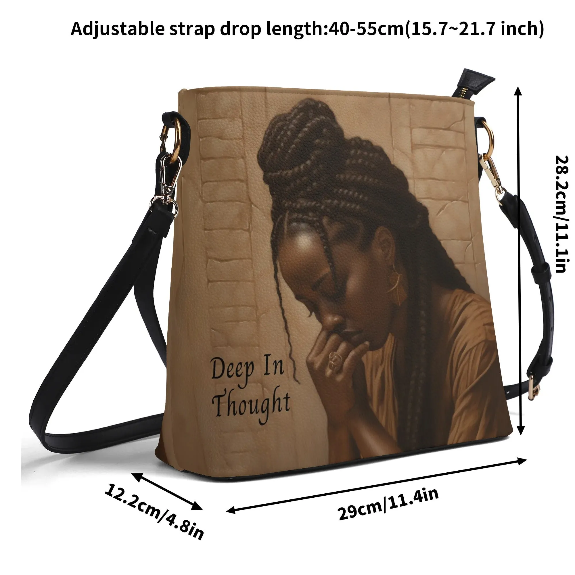 Deep In Thought - Bucket-Style Handbag