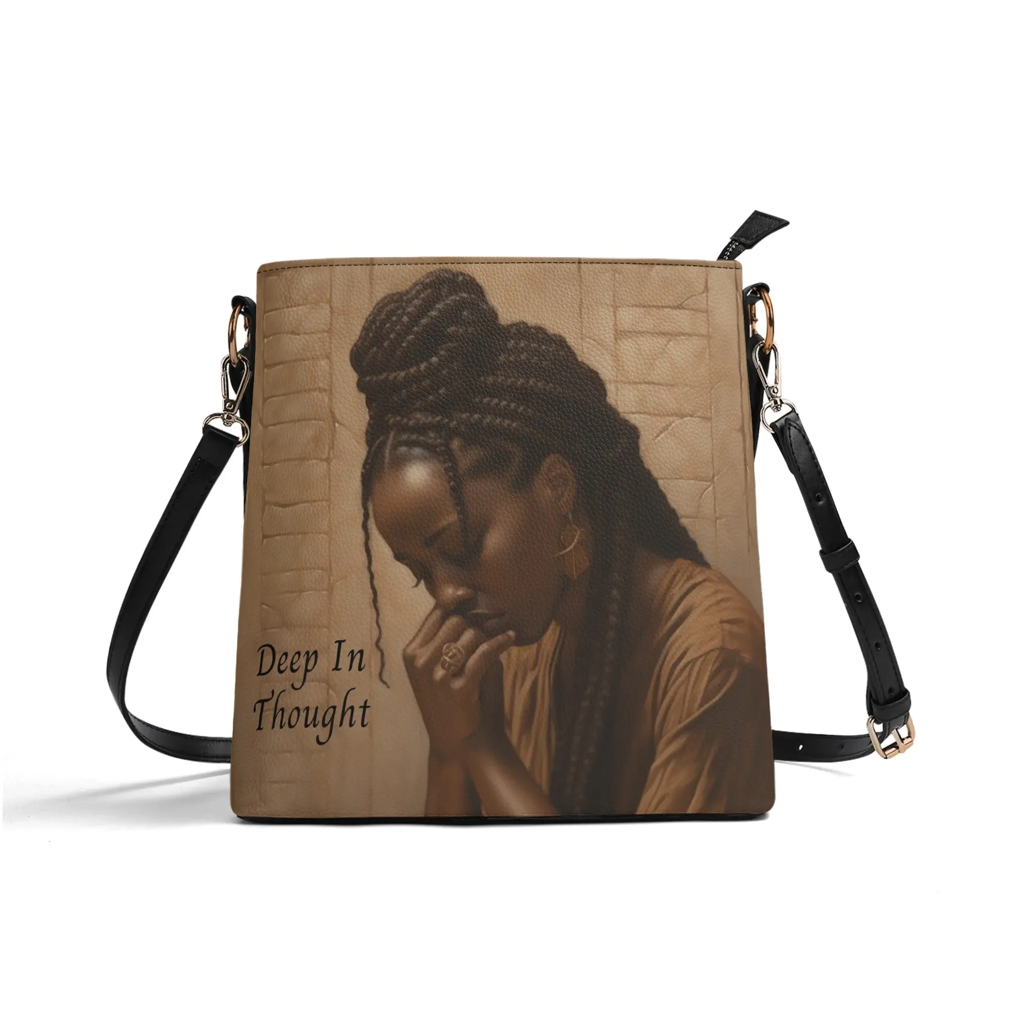 Deep In Thought - Bucket-Style Handbag