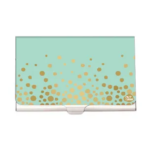 Designer Visiting Card Holder Nutcase - Mint & Gold