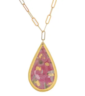 Dogwood Pink Teardrop Necklace