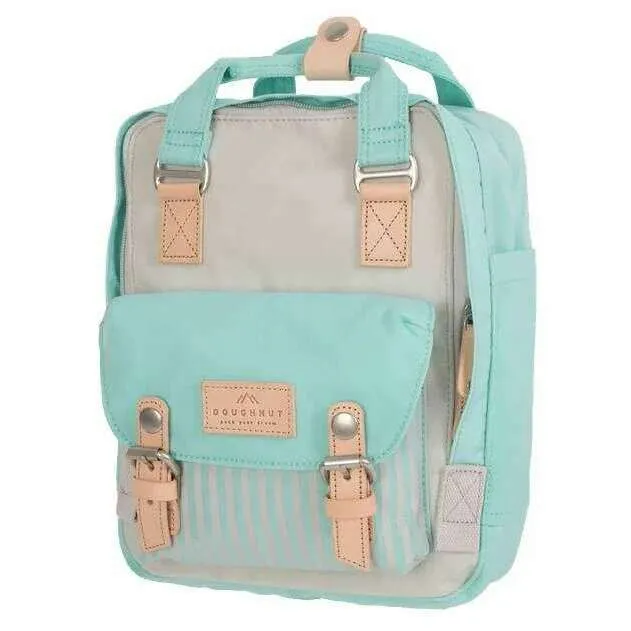 Doughnut Macaroon Mini Backpack - Stripe Stone Brown/Aquamarine Blue